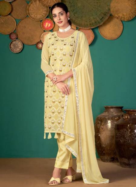 Yellow Colour Zeeya Ruhani Varni Latest Designer Georgette Salwar Suit Collection 1503